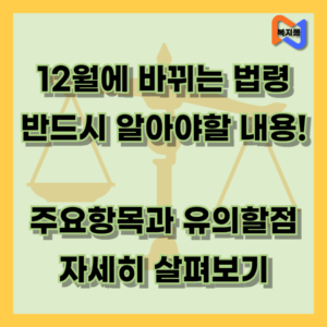 12월의 새로운 법령