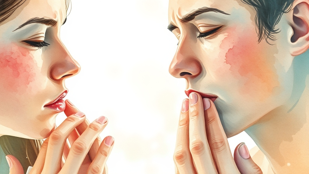 감기 vs 부비동염 (watercolor 스타일)